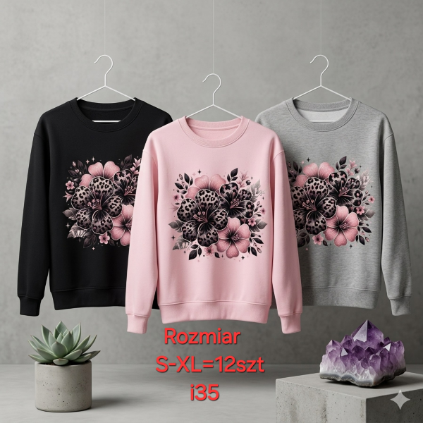 Bluzki damskie Roz S-XL, 1 Kolor Paczka 12 szt